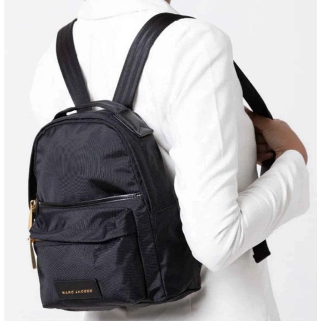 ORIG Preloved MJ Black Nylon Varsity Small Black Backpack Bag