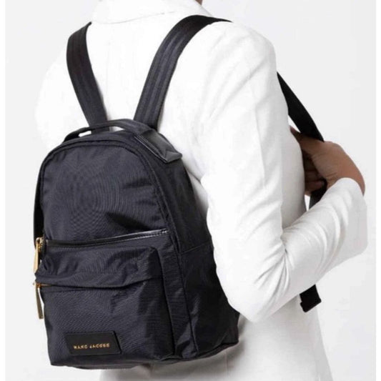 ORIG Preloved MJ Black Nylon Varsity Small Black Backpack Bag