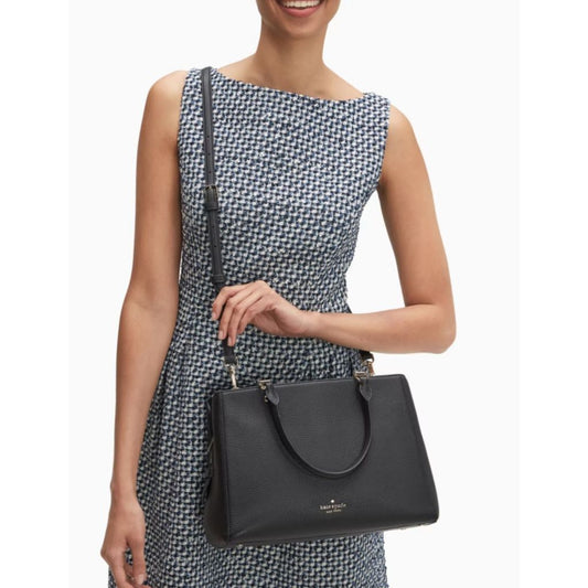 ORIG Preloved KS Leila Triple Compartment Satchel Crossbody Bag Black