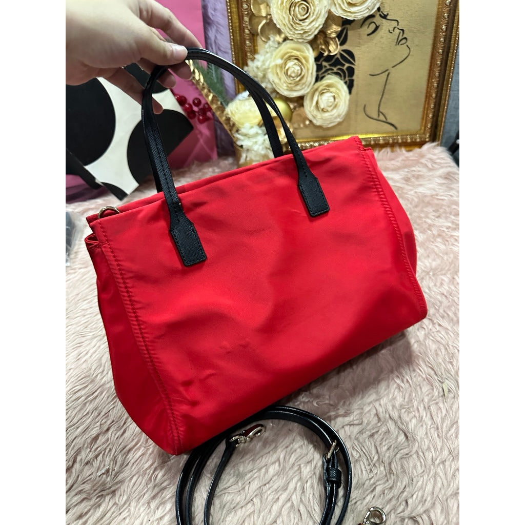 ORIG Preloved KS blake avenue small nylon tote bag red