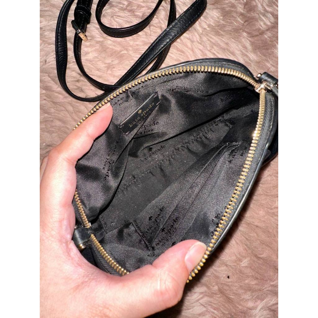ORIG Preloved KS Dumpling Pebble Leather Convertible Mini Bag Wristlet Black