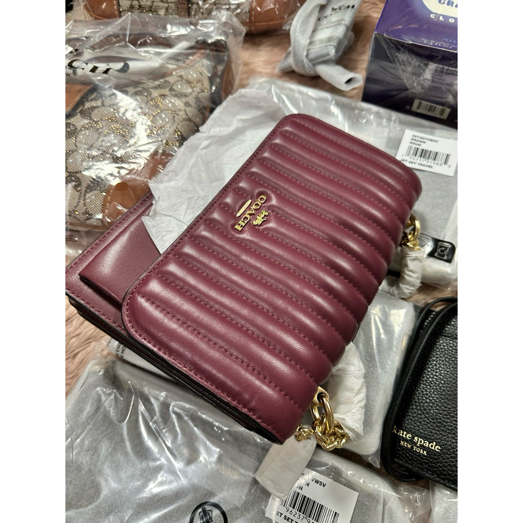 ORIG & IMPORTED RARE CCH Klare Crossbody Quilted Bag Mauve Red Maroon