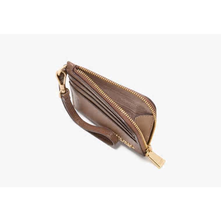 ORIG & IMPORTED KS Devin Coin Card Case Wristlet Small Wallet Brown Gray