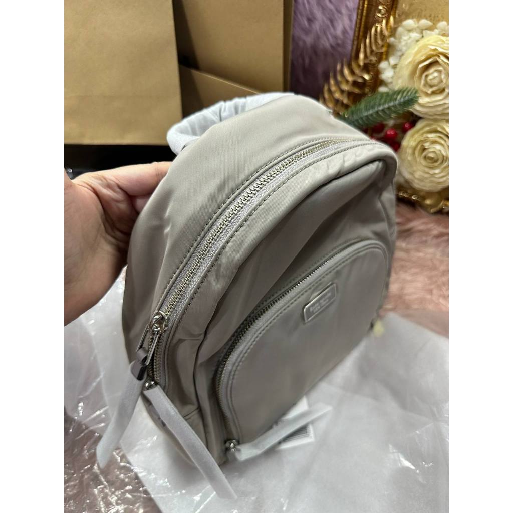 ORIG & IMPORTED KS Dawn Medium Nylon Backpack Soft Taupe Grey Bag