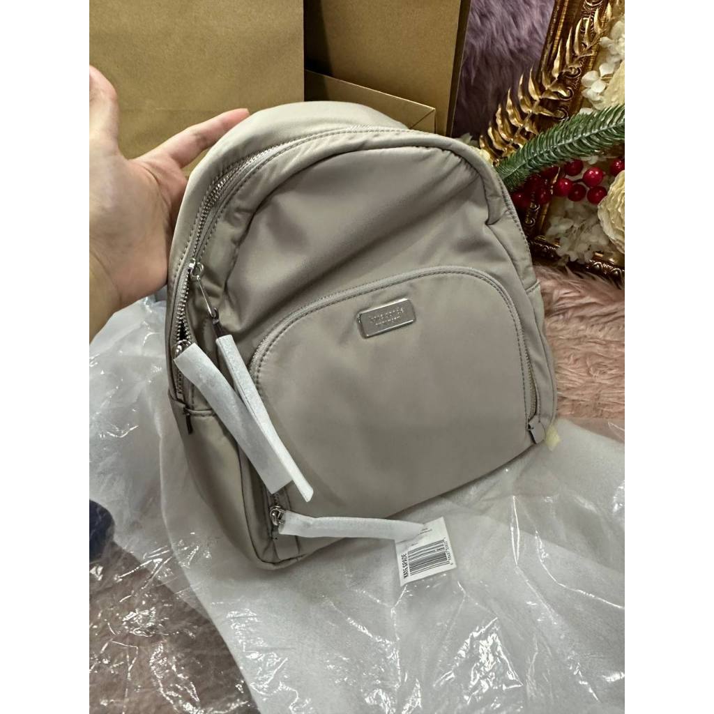 ORIG & IMPORTED KS Dawn Medium Nylon Backpack Soft Taupe Grey Bag