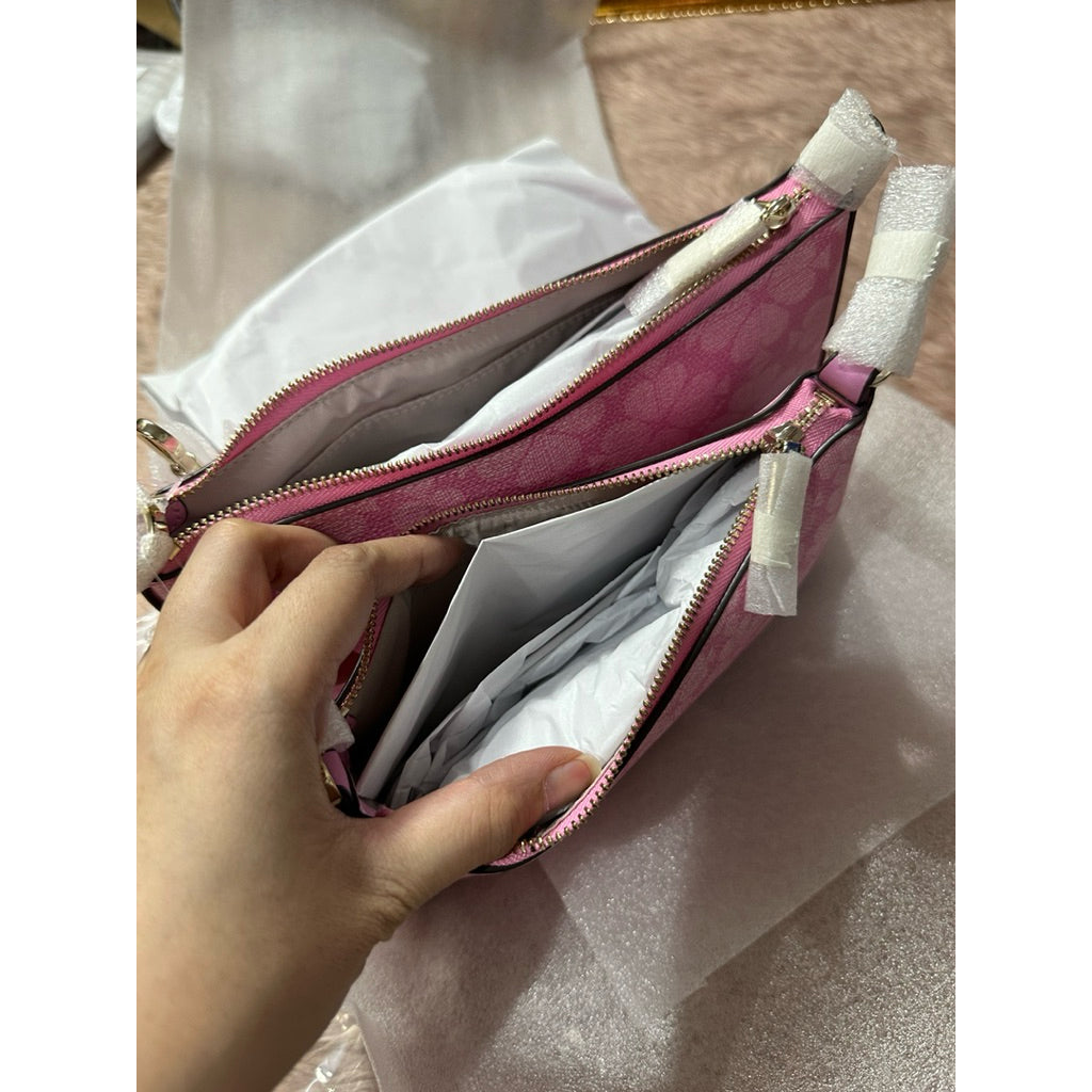 AUTHENTIC/ORIGINAL KS Spade Flower Small Dual Crossbody Bag Pink