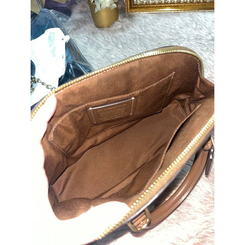 ORIG Preloved CCH Mini Sierra Satchel Signature Khaki Saddle Brown Bag