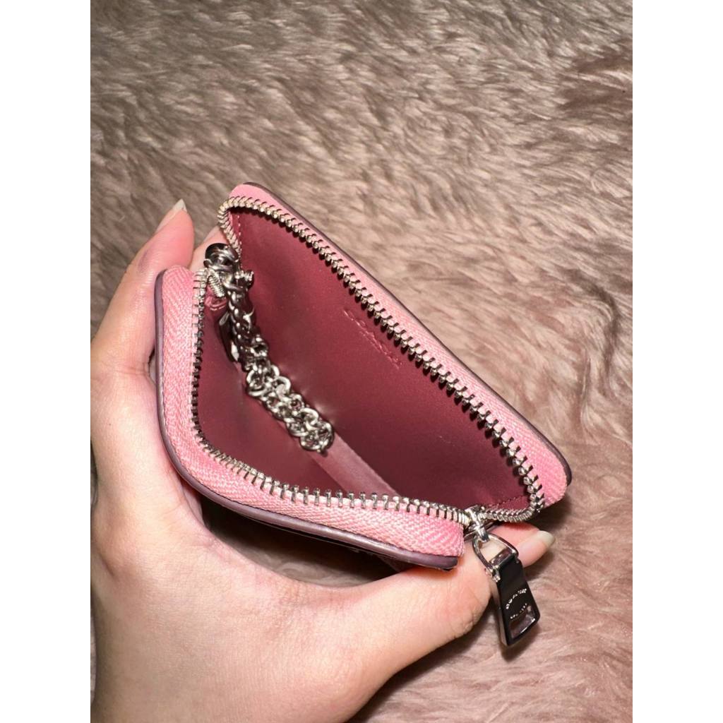 ORIG Preloved CCH Zip Card Case Small Pink Wallet