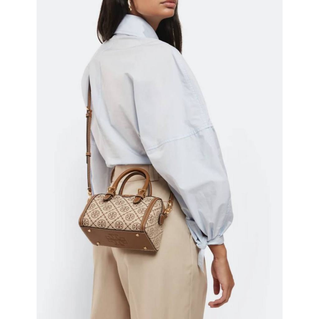 ORIG & IMPORTED TB T Monogram Mini Barrel Bag Hazelnut Brown