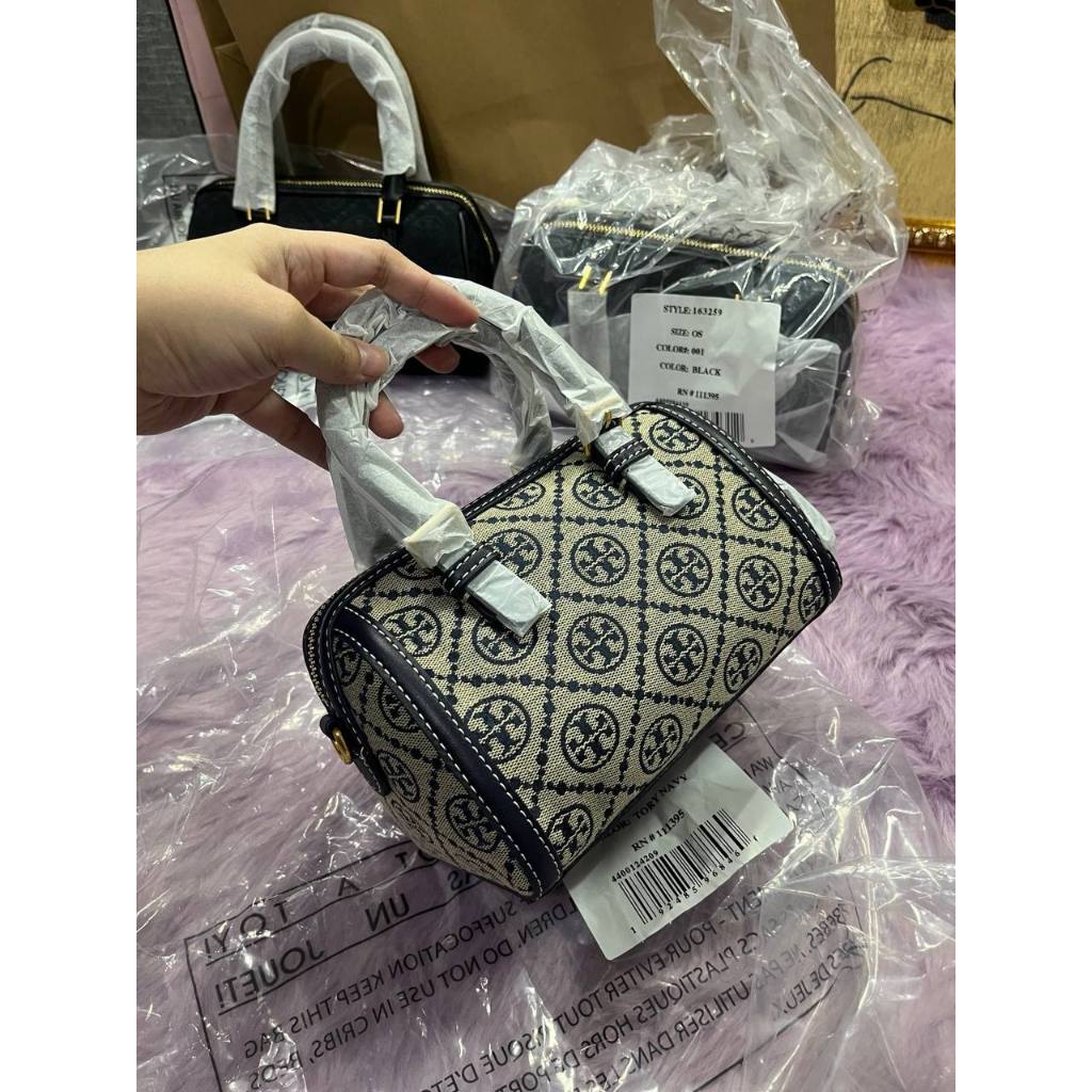 ORIG & IMPORTED TB T Monogram Mini Barrel Bag Blue