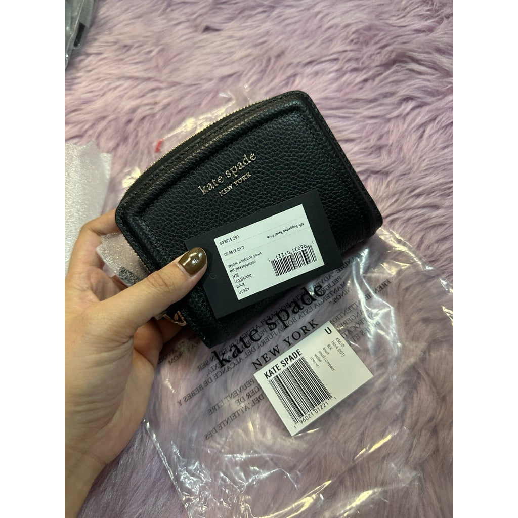 ORIG & IMPORTED KS Knott Small Compact Black Wallet