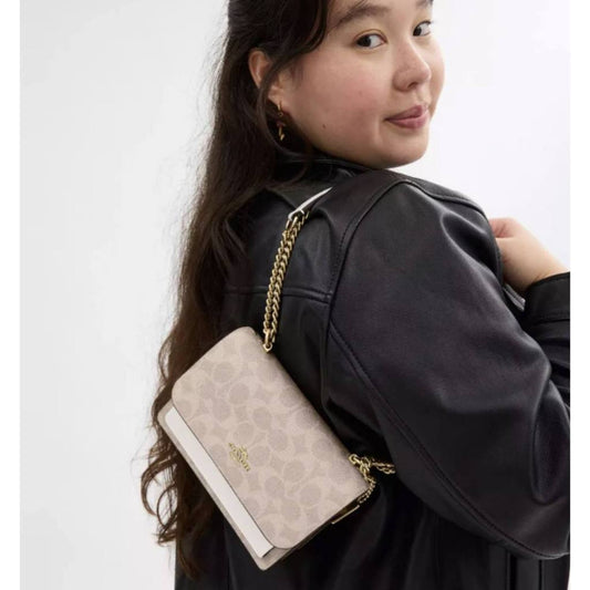 ORIG & IMPORTED CCH Mini Klare Crossbody Small Bag In Signature Canvas in SAND/CHALK
