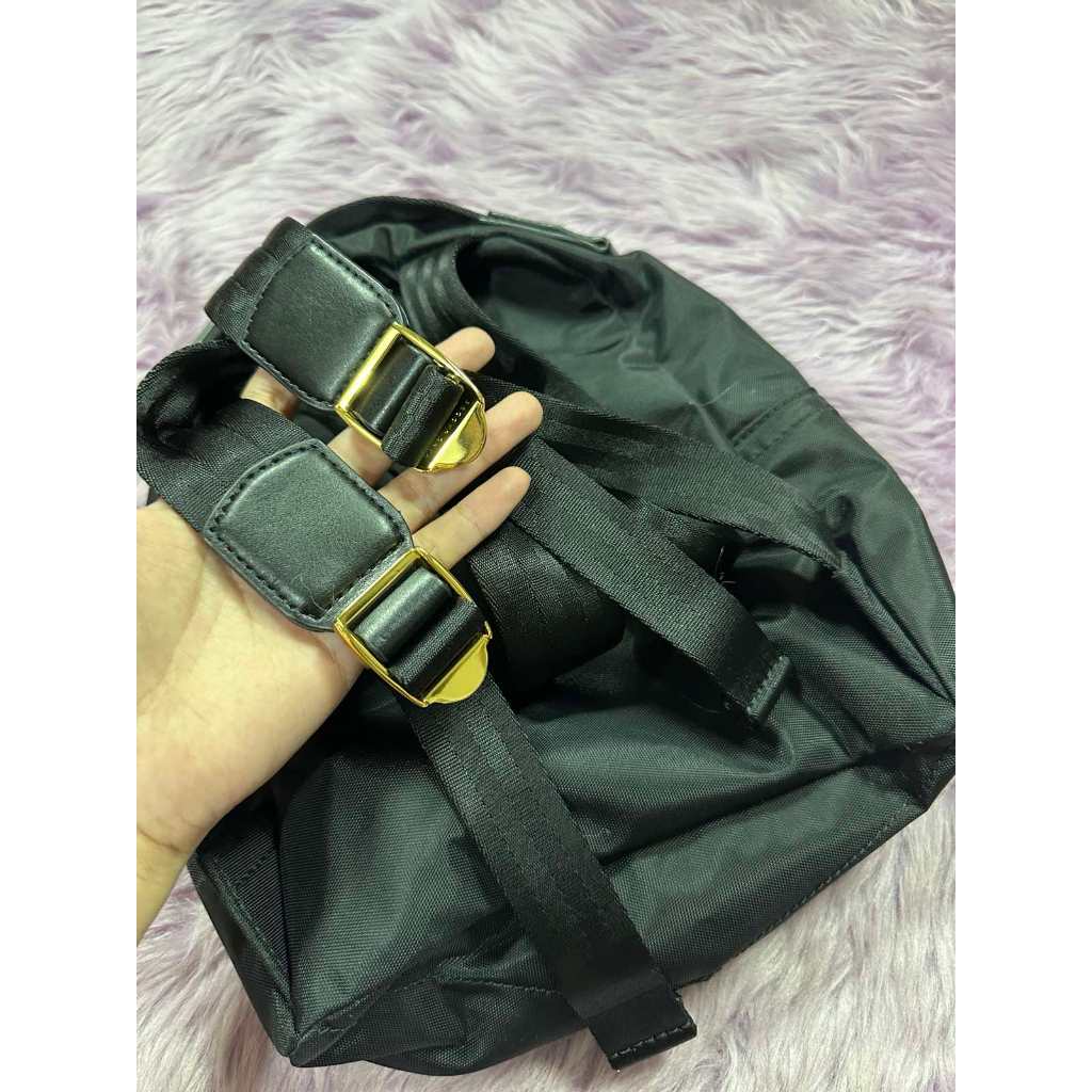 ORIG Preloved MJ Black Nylon Varsity Small Black Backpack Bag