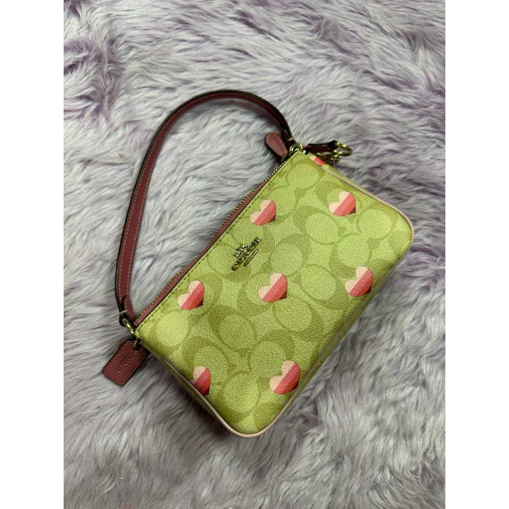ORIG Preloved CCH Nolita 19 In Signature Canvas With Stripe Heart Print Small Bag
