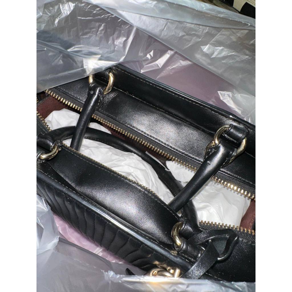 ORIG Preloved CCH  RARE Zoe Carryall Quilted Black Satchel Bag