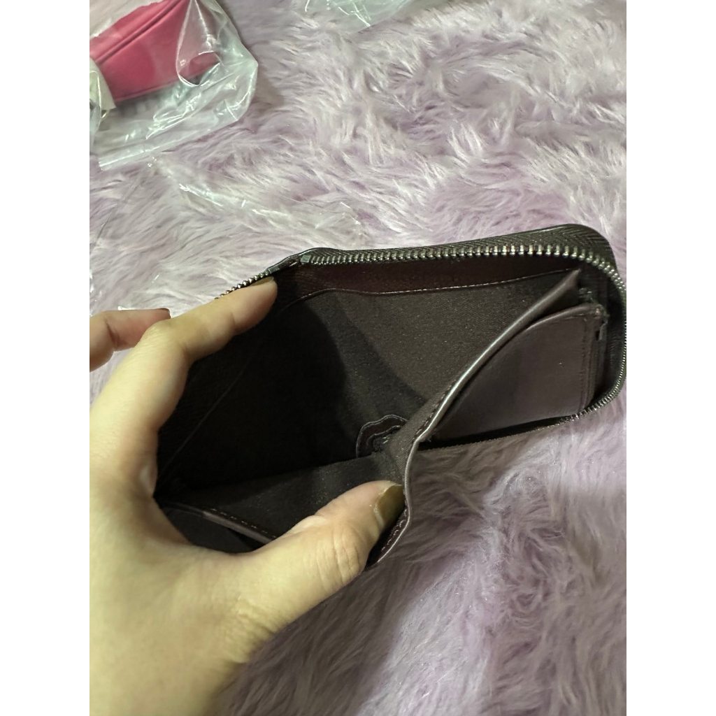 ORIG & IMPORTED WITH FLAW CCH Small Zip Around Wallet Brown Bronze