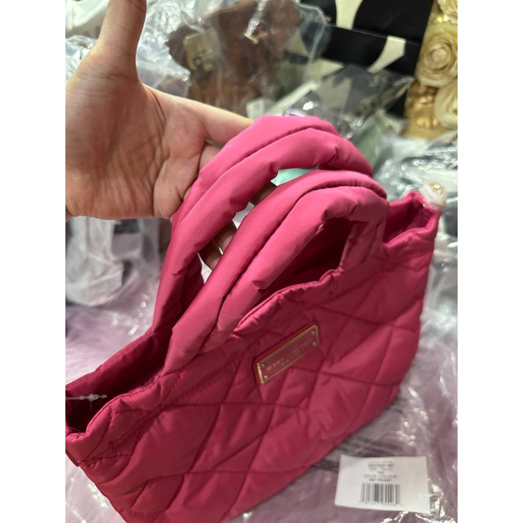 ORIG & IMPORTED MJ Quilted Nylon Mini Tote Bag Pink