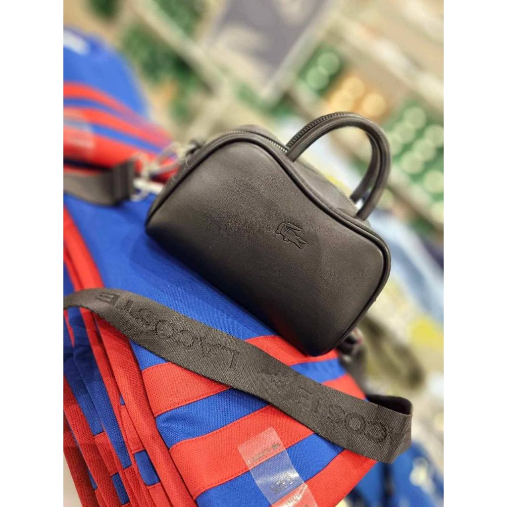 ORIG & IMPORTED Lacoste Mini Lora Leather Purse Black Bag