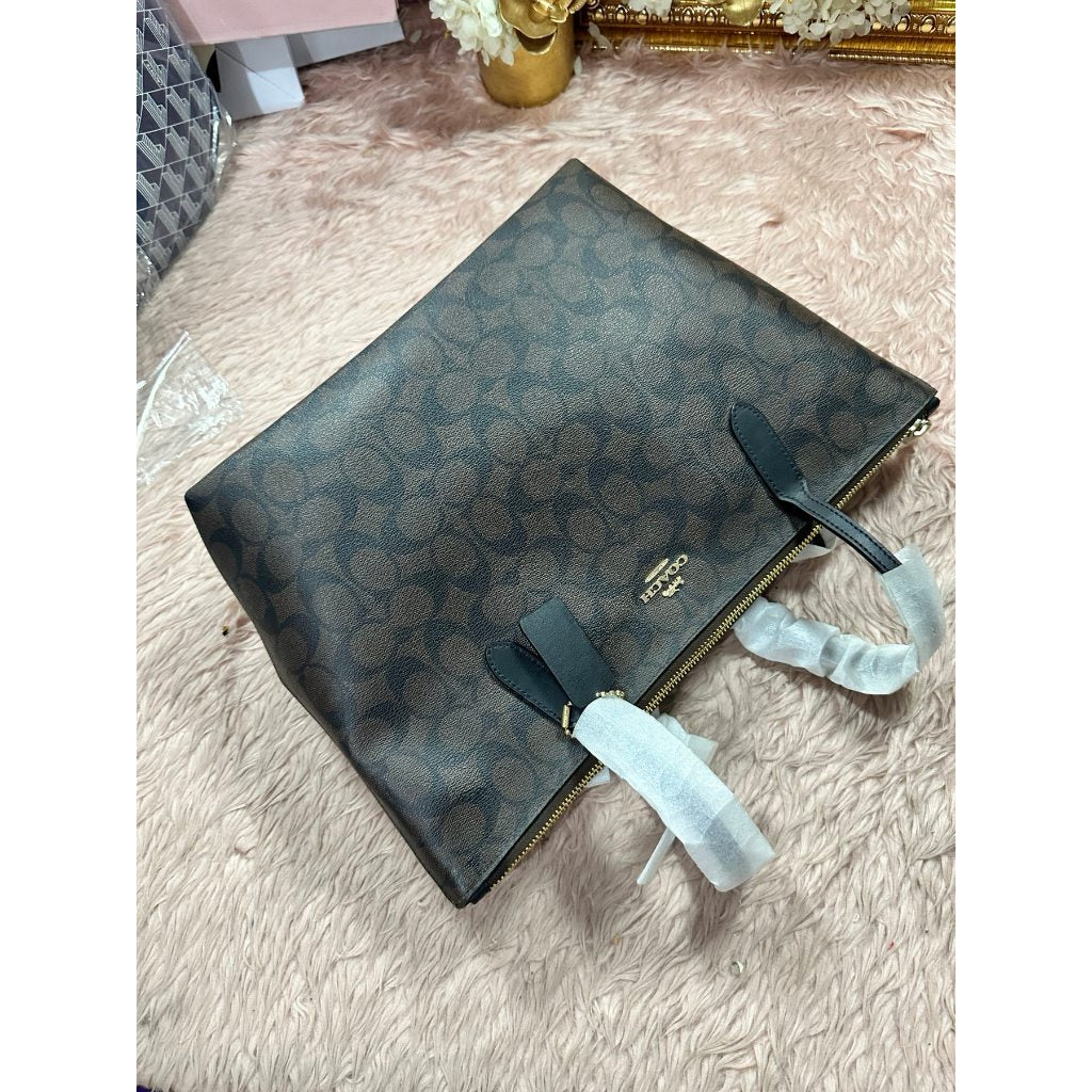 ORIG & IMPORTED CCH Zip Top Tote Large Brown Bag