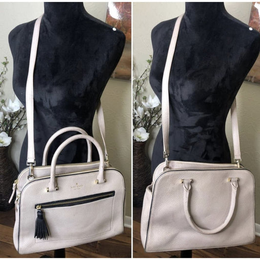 ORIG Preloved KS Kalen Chester Street Satchel Triple Compartment Taupe Bag