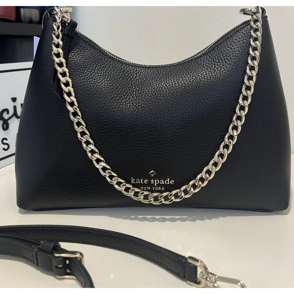 SALE! ORIG & IMPORTED KS Zippy Convertible Crossbody Bag with Chain Shoulder Bag BLACK