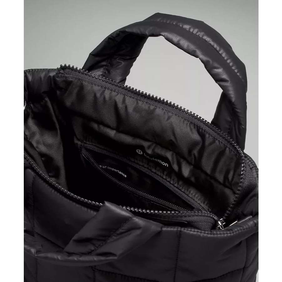 AUTHENTIC/ORIGINAL Lululemon Quilted Grid Tote Black Bag Mini 5L