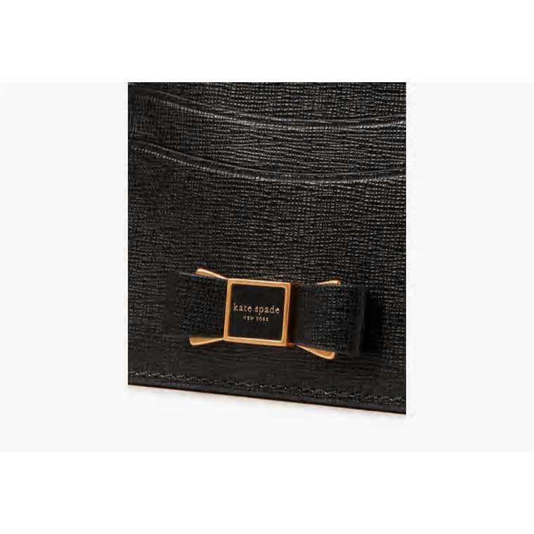 ORIG & IMPORTED KS Morgan Bow Embellished Cardholder Black Card Wallet