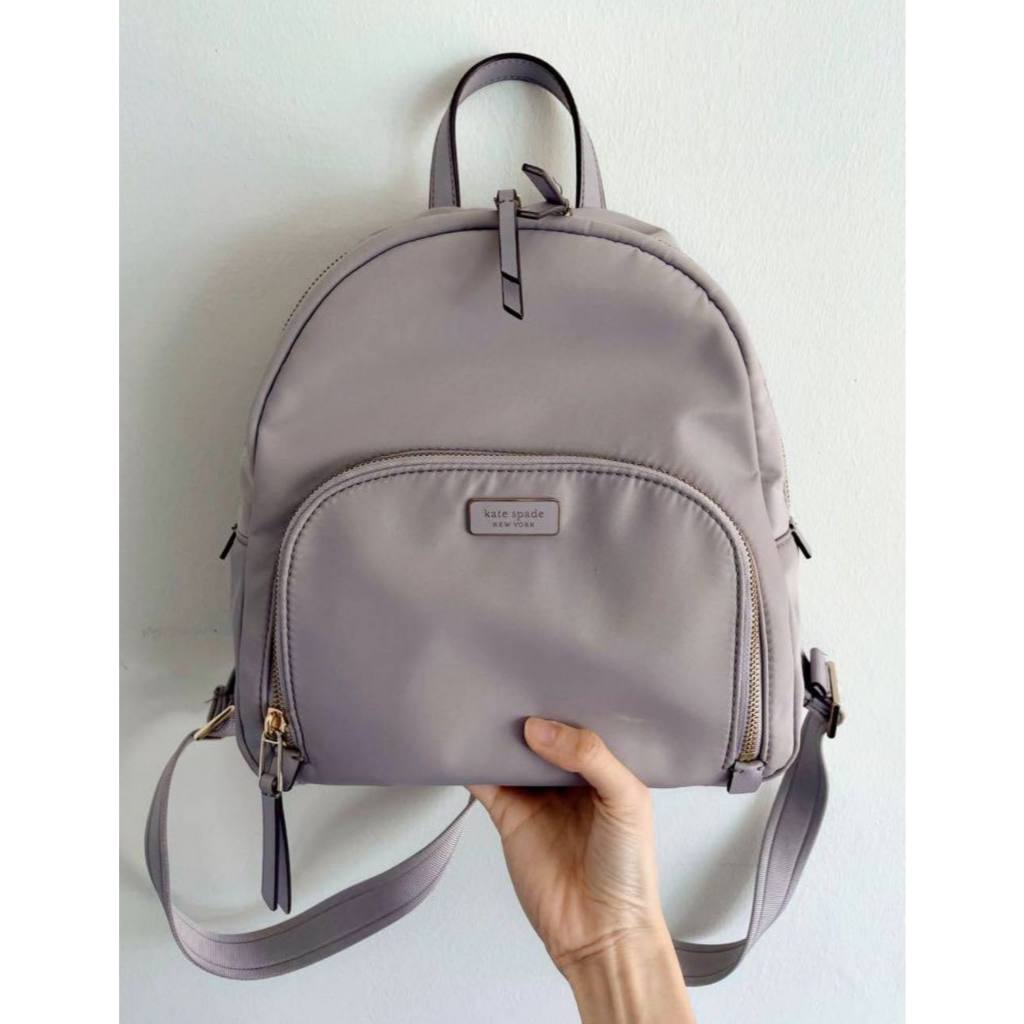 ORIG & IMPORTED KS Dawn Medium Nylon Backpack Soft Taupe Grey Bag
