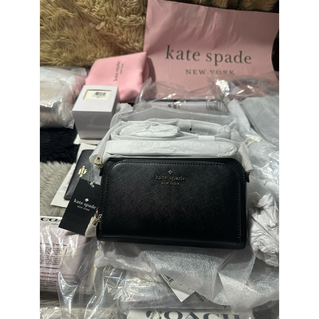 SALE! ❤️  KS Staci Dual Zip-Around Crossbody Small Bag black brown green pink