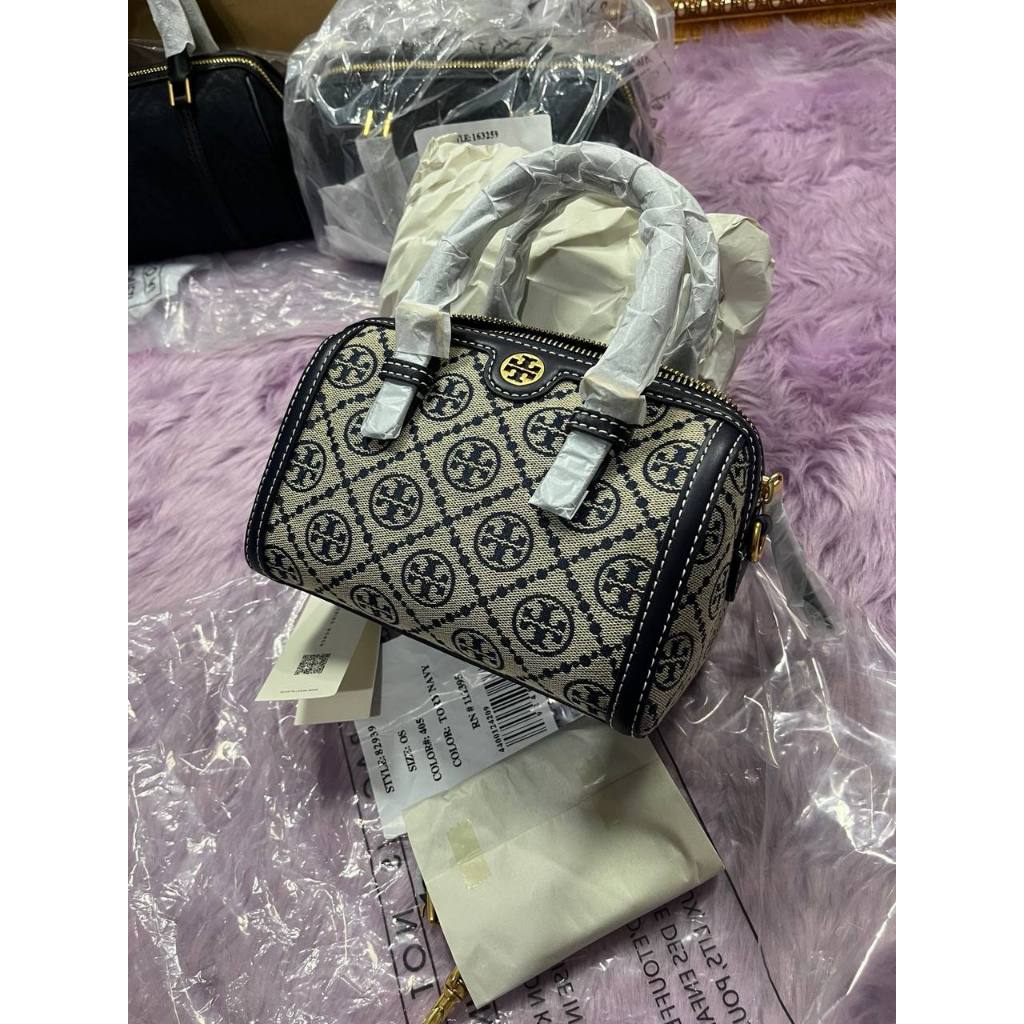 ORIG & IMPORTED TB T Monogram Mini Barrel Bag Blue