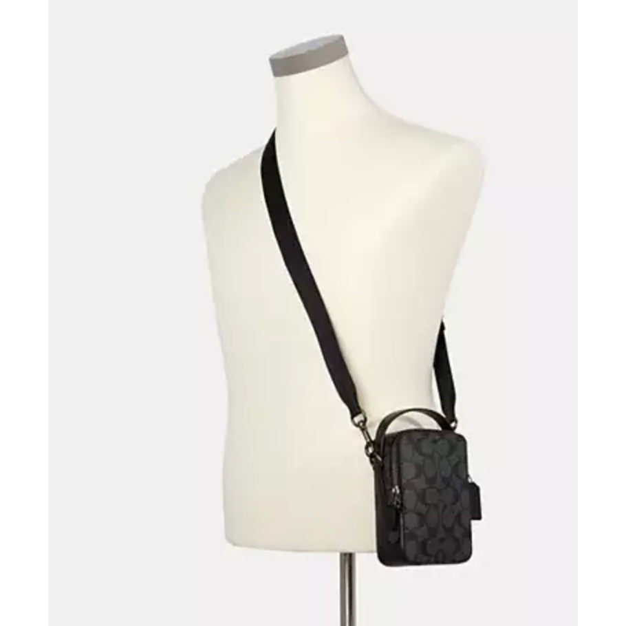 ORIG Preloved CCH Top Handle Crossbody In Signature Canvas Men Black Small Bag