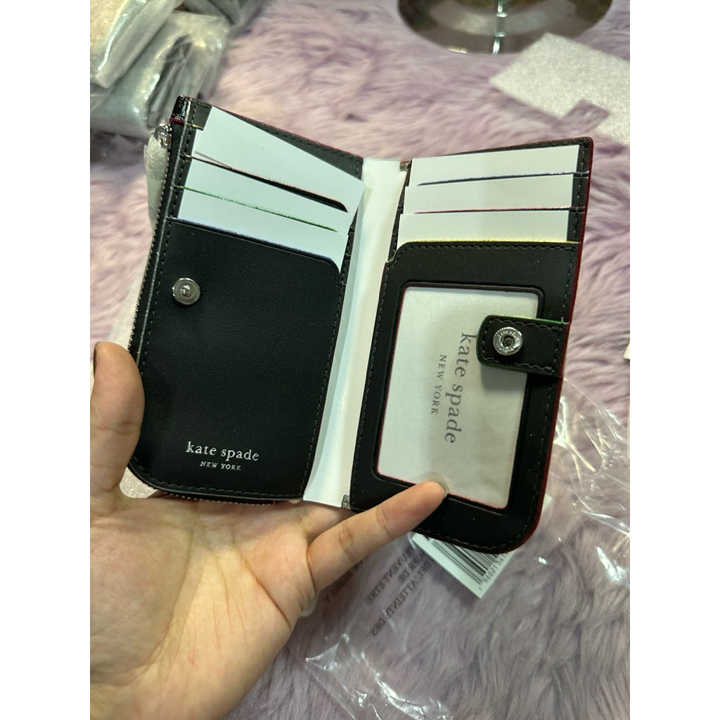 ORIG & IMPORTED KS Devin Glitter Edge Small Slim Bifold Wallet Black