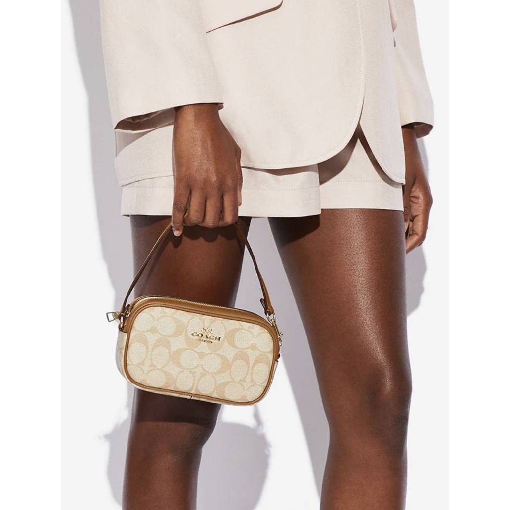 ORIG Preloved CCH Jamie Wristlet In Khaki Saddle Brown Small Bag