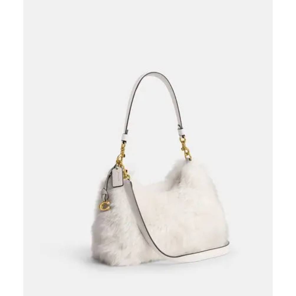 ORIG & IMPORTED CCH RARE RETAIL juliet medium shoulder shearling fur white bag