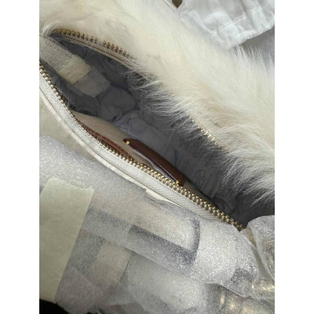 ORIG & IMPORTED CCH RARE RETAIL juliet medium shoulder shearling fur white bag