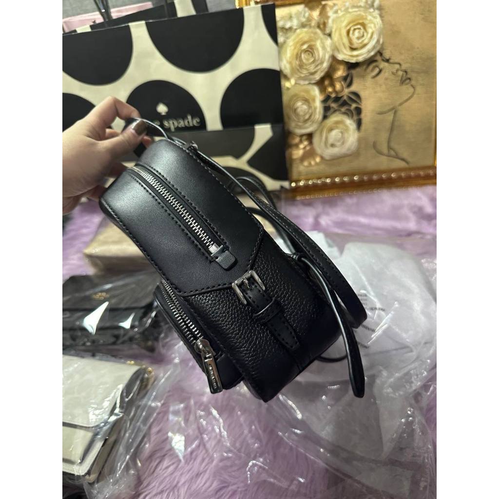 ORIG Preloved MK Jaycee XS Small Pebbled Leather Convertible Backpack Black Bag