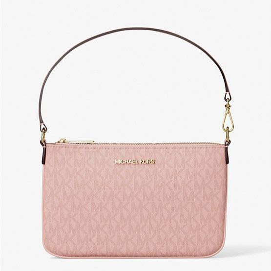 AUTHENTIC/ORIGINAL MK Jet Set Small Signature Logo Large Wristlet Small Shoulder Pink bag
