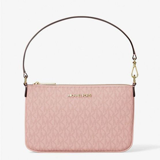AUTHENTIC/ORIGINAL MK Jet Set Small Signature Logo Large Wristlet Small Shoulder Pink bag