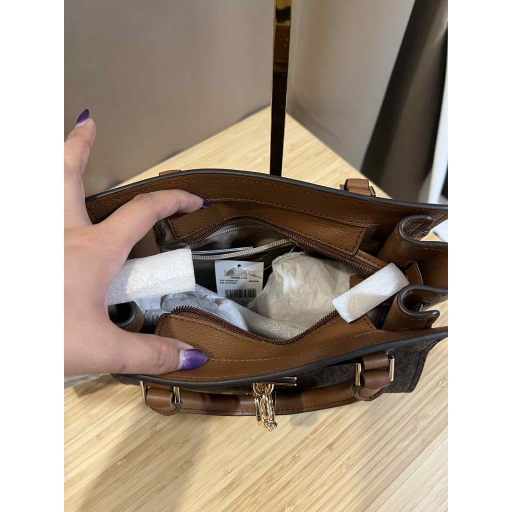 ORIG & IMPORTED MK Hamilton Small Logo Satchel Brown Bag