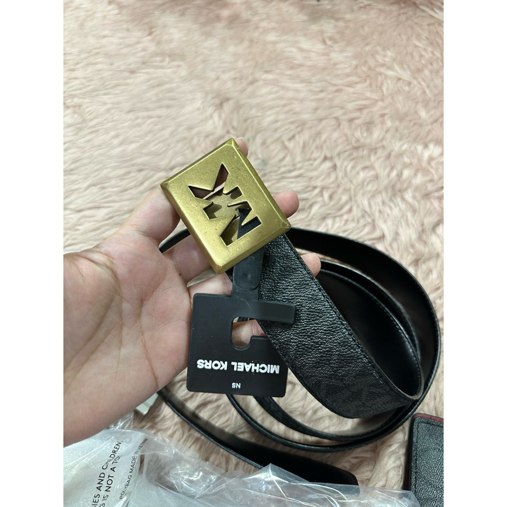 SALE! ORIG & IMPORTED MK Men's Monogram Logo Belt 34mm Cut to Size