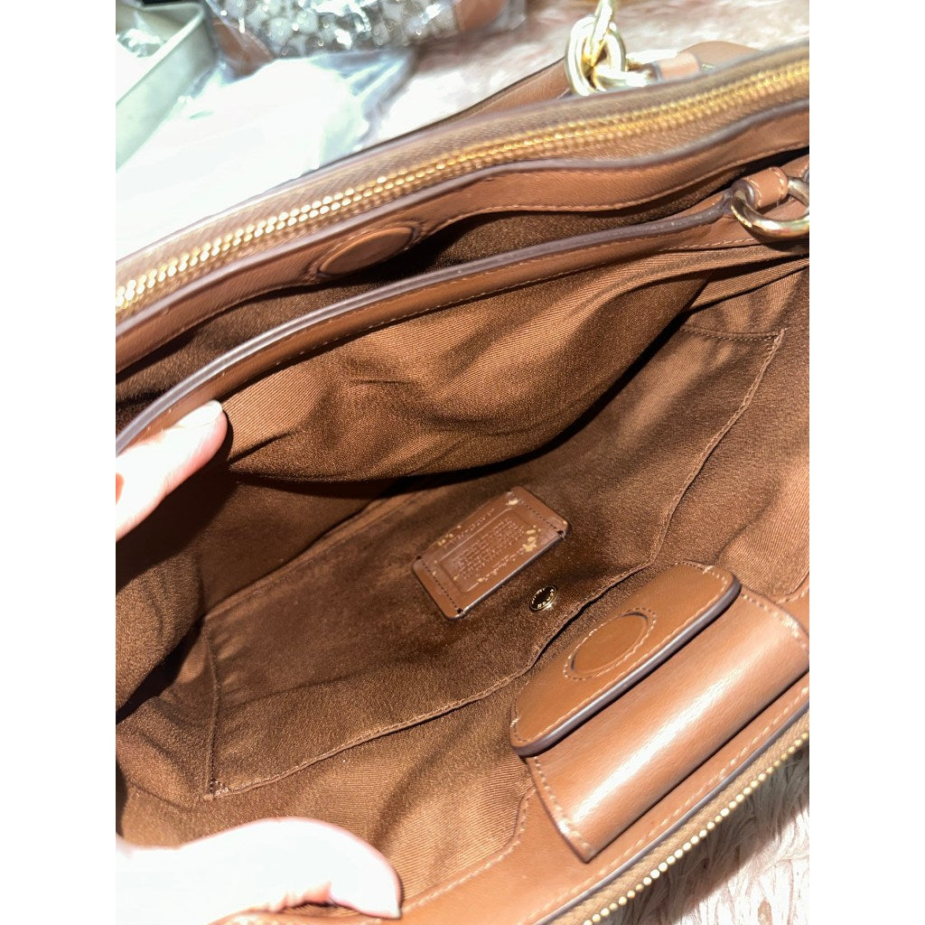 ORIG Preloved CCH CHRISTIE CARRYALL KHAKI LARGE TOTE SATCHEL BROWN BAG