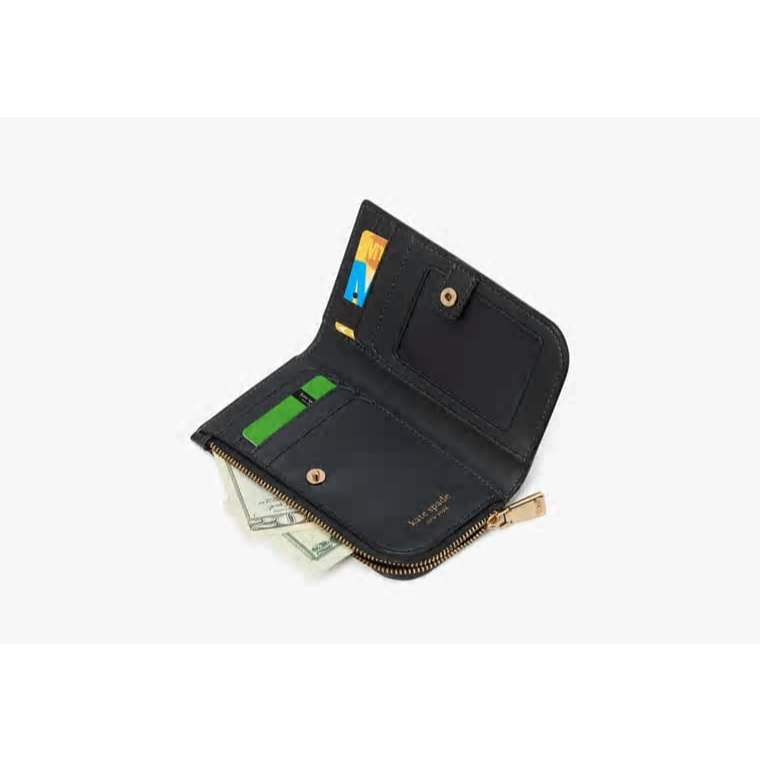 ORIG & IMPORTED KS Devin Glitter Edge Small Slim Bifold Wallet Black