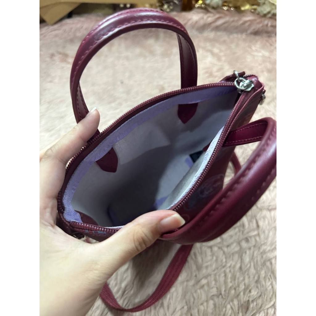 ORIG Preloved LCT Concept Croc Women's Burgundy Mini Red Bag
