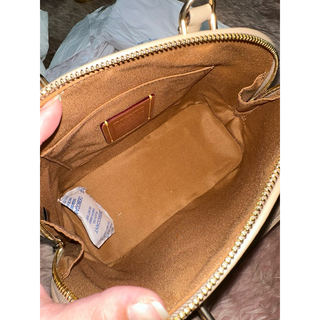 AUTHENTIC/ORIGINAL CCH Sabrina Satchel Bag In Colorblock Beige Taupe