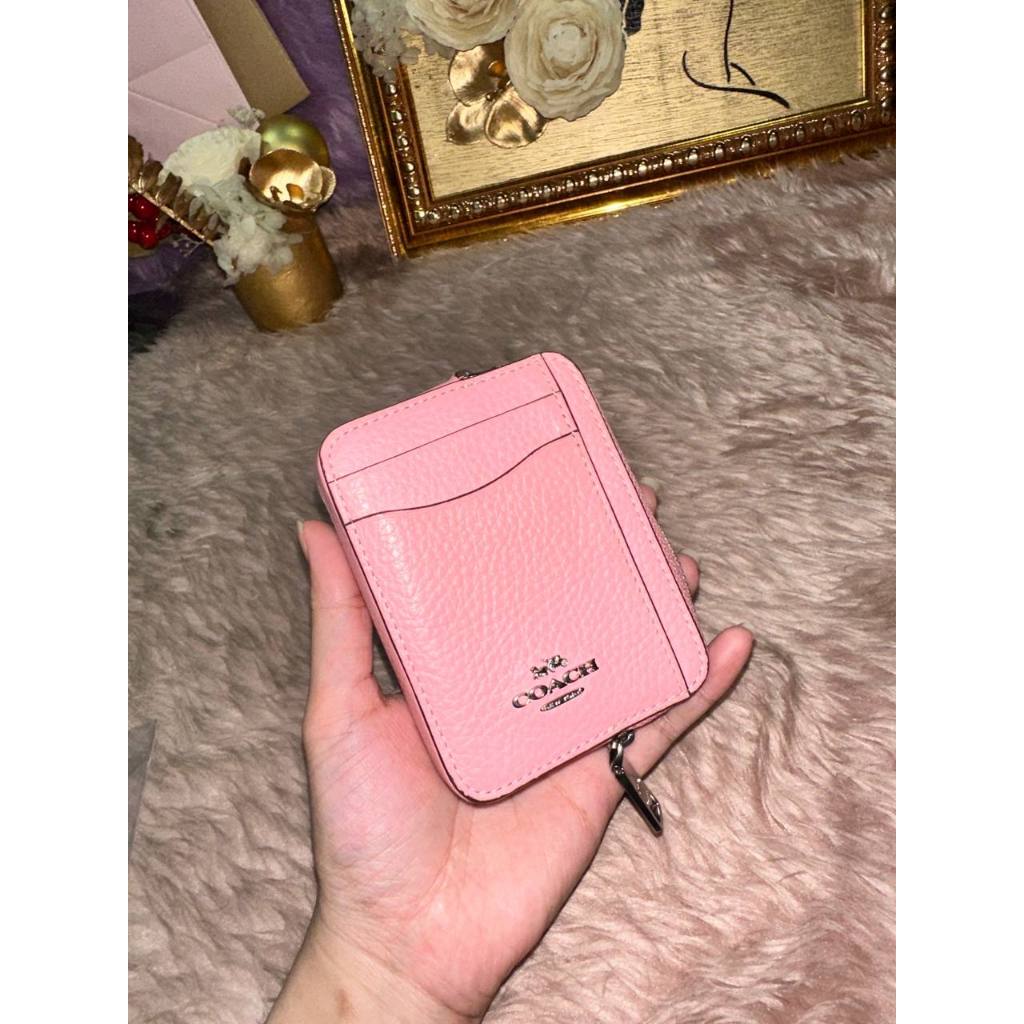 ORIG Preloved CCH Zip Card Case Small Pink Wallet