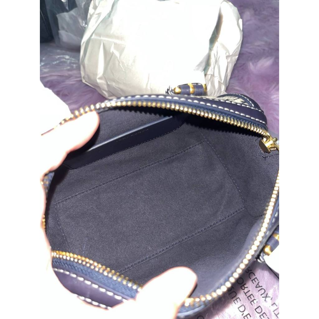 ORIG & IMPORTED TB T Monogram Mini Barrel Bag Blue