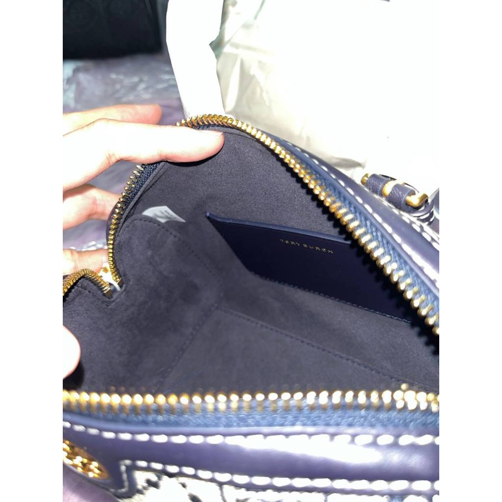 ORIG & IMPORTED TB T Monogram Mini Barrel Bag Blue
