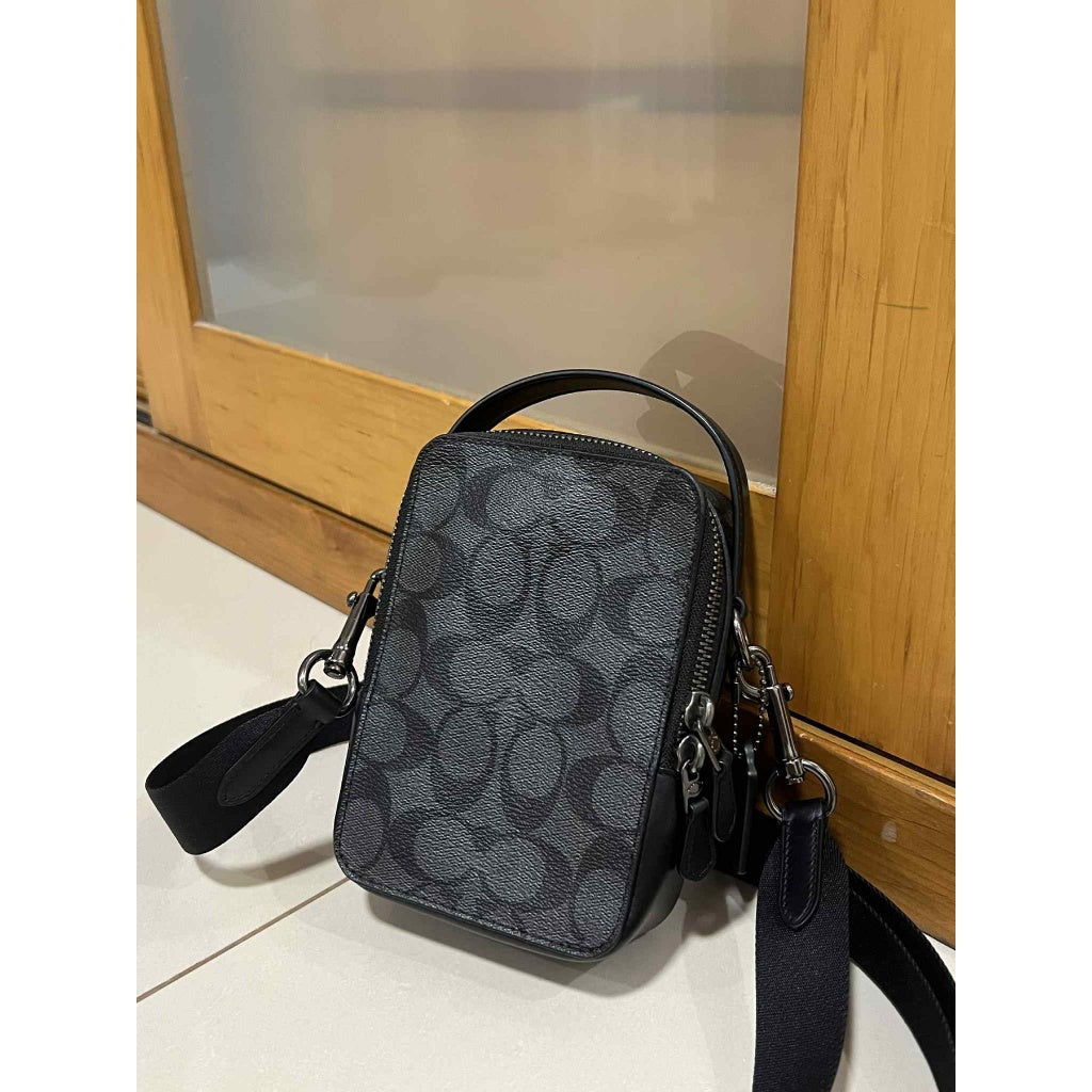ORIG Preloved CCH Top Handle Crossbody In Signature Canvas Men Black Small Bag