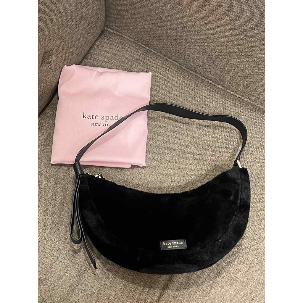 ORIG Preloved KS Smile Faux-fur Small Shoulder Bag Black