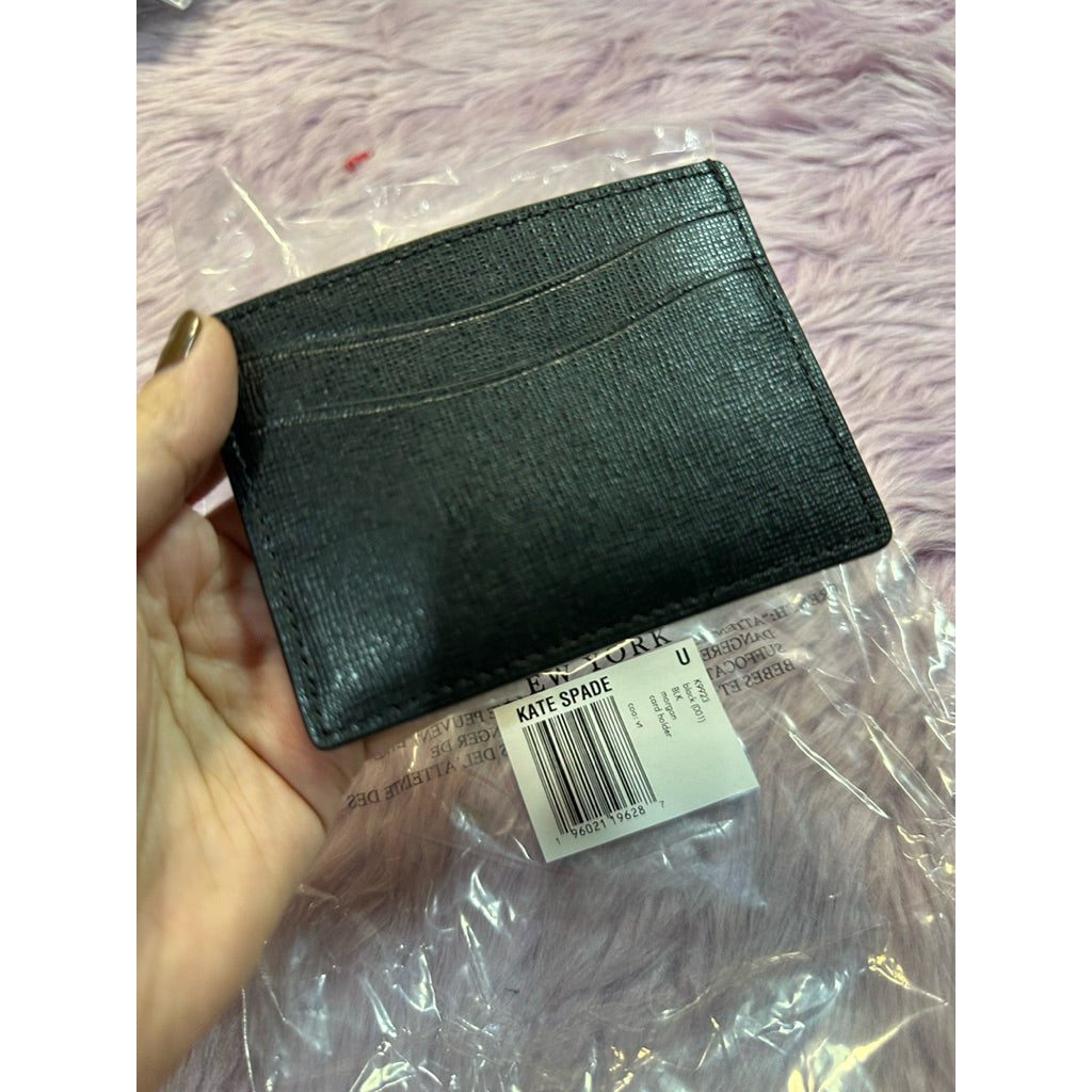 ORIG & IMPORTED KS Morgan Bow Embellished Cardholder Black Card Wallet